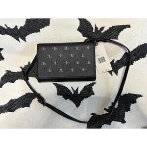 Betsey Johnson Black Crossbody Bag with Skull Accents